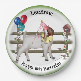 Personalised Kid Goat Theme Birthday Party Plates