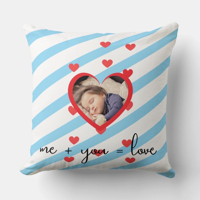 Personalised Kid Photo  – Me + You = Love Cushion (Front)