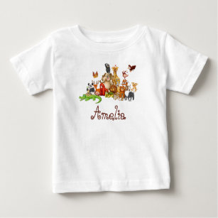 Personalised Kid's animals  Baby T-Shirt