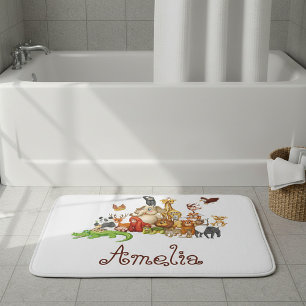 Personalised Kid's animals  Bath Mat