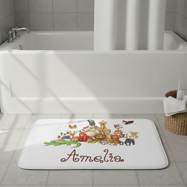 Personalised Kid's animals  Bath Mat (Creator Uploaded)