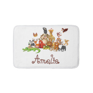 Personalised Kid's animals  Bath Mat