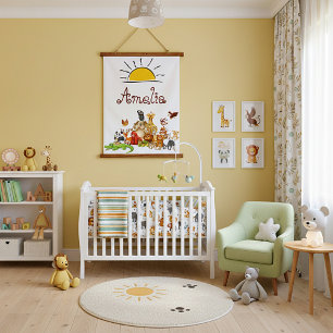 Personalised Kid's animals   Hanging Tapestry