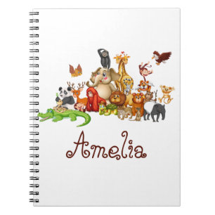 Personalised Kid's animals Notebook