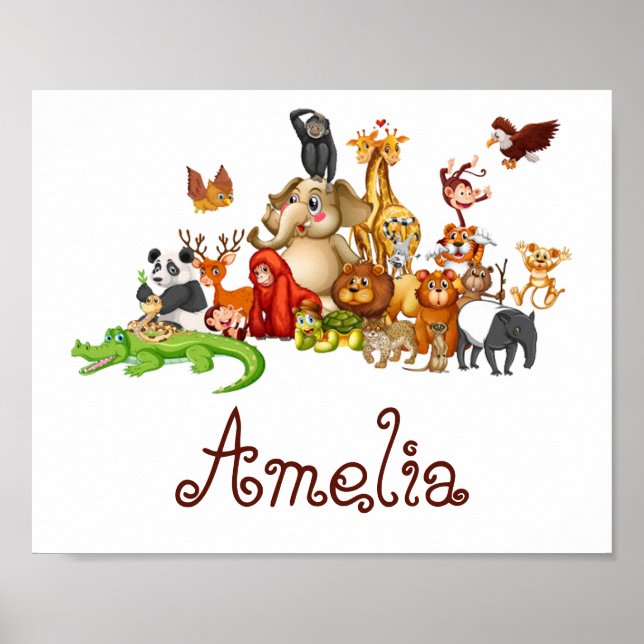 Personalised Kid's animals  Poster (Front)
