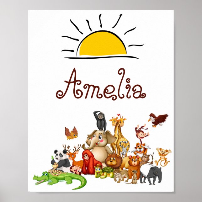 Personalised Kid's animals   Poster (Front)