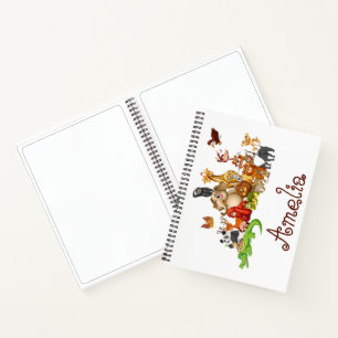 Personalised Kid's animals Sketch Notebook