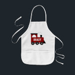 Personalised Kids Apron<br><div class="desc">This super cool train apron can be totally personalised by adding your child's name! If you would like help with customisation,  please click on the contact link to send the designer a personal detailed message.</div>