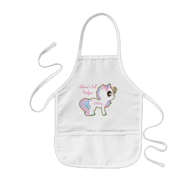 Personalised Kids Apron/Unicorn-Nana's lil Helper Kids Apron (Front)