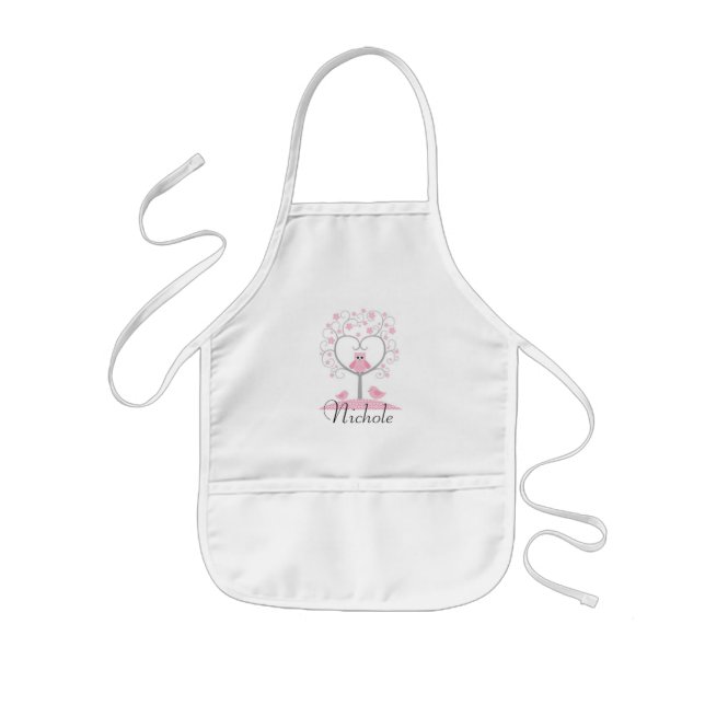 Personalised Kids Apron/Whimsical Tree with Owl Apron (Front)