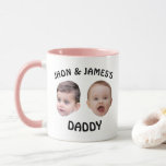 Personalised Kids Baby Face Mug | 2 Photos Dad Mug<br><div class="desc">Personalised Kids Baby Face Coffee Mug, Replace the face of this baby with your favourite photo (make sure to crop as much to the face as possible and use an app to remove the background) and personalise this funny mug with your kid, husband, or boyfriend on it! Also a fun...</div>