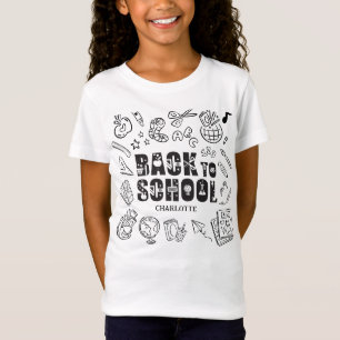 Personalised Kids Back to School Doodle T-Shirt