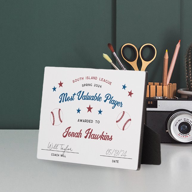 Personalised Kids Baseball Team Award Plaque (Creator Uploaded)