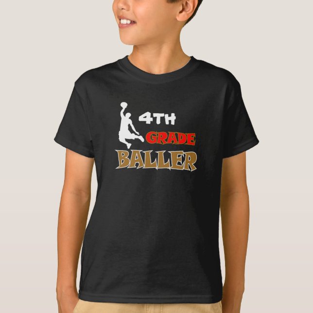 Personalised Kids Basketball Grade Level T-Shirt (Front)