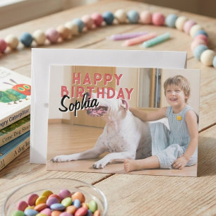 Personalised Kids Birthday Card with Photo & Name
