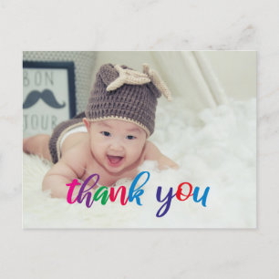 Personalised Kids Birthday Colourful Thank You Postcard