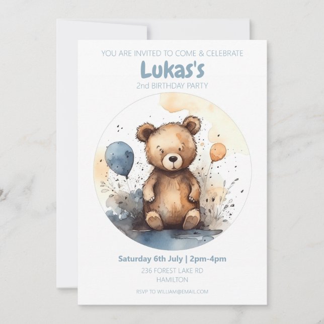Personalised Kids Birthday Party Invitation (Front)