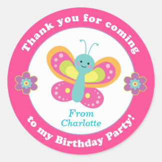 Personalised kids birthday party sticker stickers