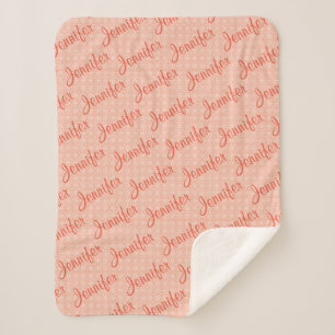 Personalised Kid's Blanket in Light  Coral Pink 