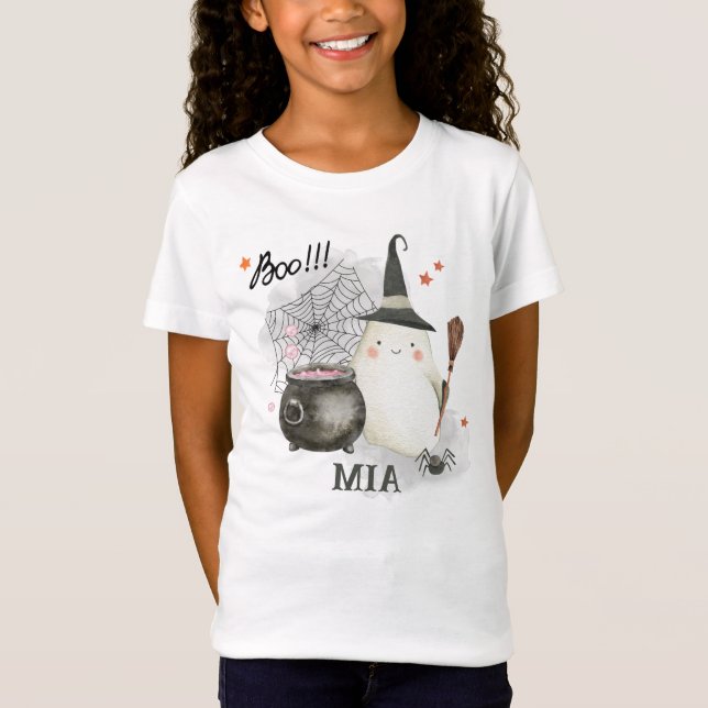 Personalised Kids Boo Halloween T shirt  (Front)