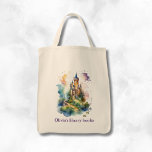 Personalised Kid's Castle Library Book Tote Bag<br><div class="desc">Customise this fairy tale castle tote bag!</div>