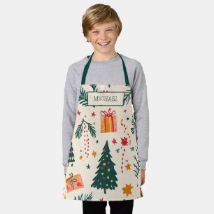Personalised Kids Christmas Baking  Apron