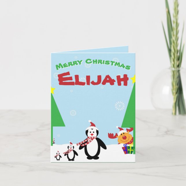 Personalised Kids Christmas Name Card (Front)