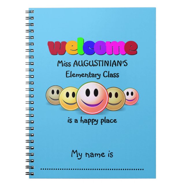 Personalised Kids Classroom Notebook (Front)
