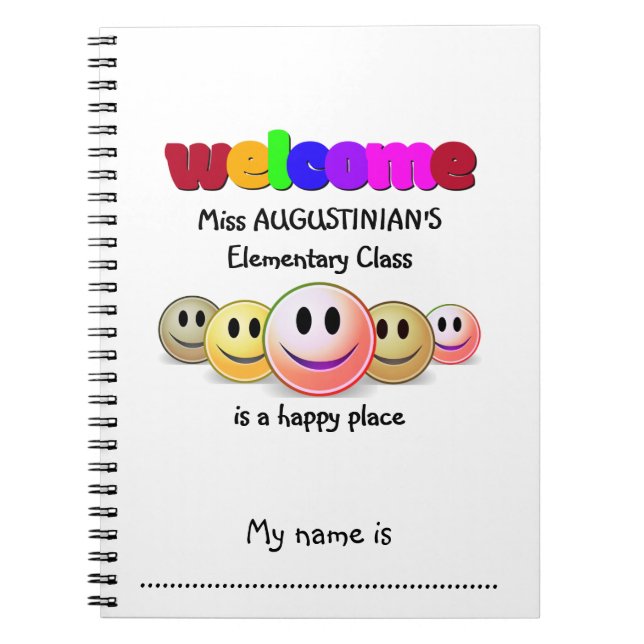 Personalised Kids Classroom Notebook (Front)