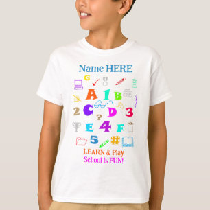 Personalised Kids Colourful & Inspirational School T-Shirt