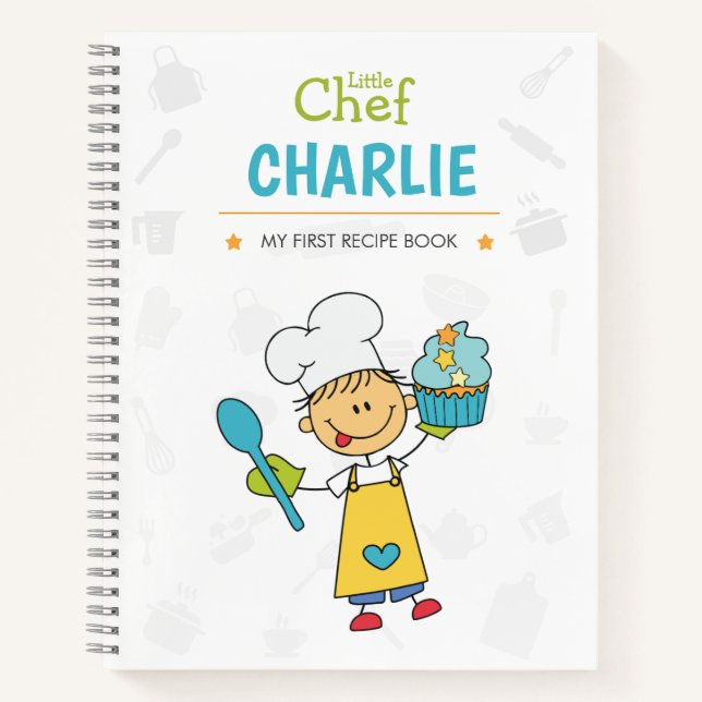 Personalised Kids Cookbook for Boys – Cupcake Them Notebook (Front)