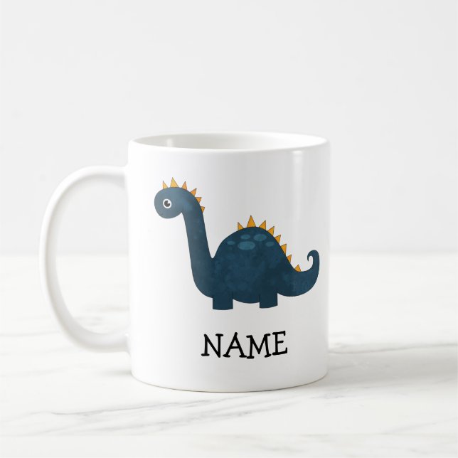 Personalised Kids Custom Dinosaur Coffee Mug (Left)