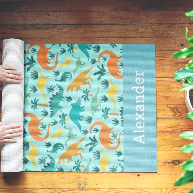 Personalised Kids Dinosaur Pattern Yoga Mat (Creator Uploaded)