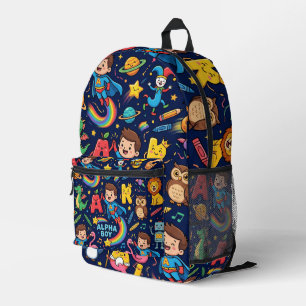 Personalised Kids Explorer Backpack Alphaboy Dark
