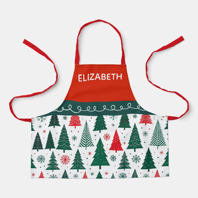Personalised Kids Festive Christmas Baking  Apron (Front)