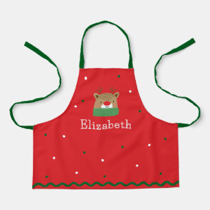 Personalised Kids Festive Reindeer Christmas  Apron