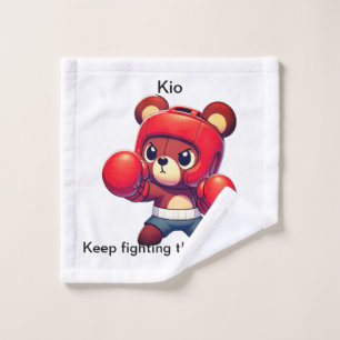 Personalised kids fight germs wash cloth