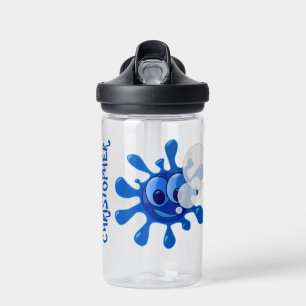 Personalised Kid's Fun Blue Splash Water Bottle