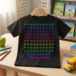 Personalised Kids Fun Colourful 100 Initials, Name Tri-Blend Shirt