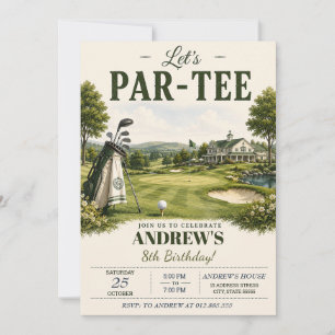 Personalised Kids Golf Birthday Invitation