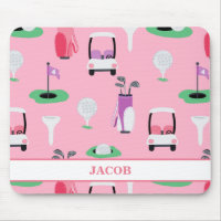 Personalised Kids Golfer Golfcart Golfing Sporty