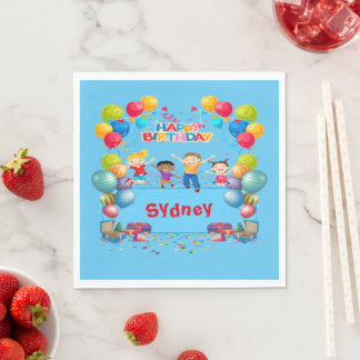 Personalised Kids Happy Birthday Luncheon Napkins