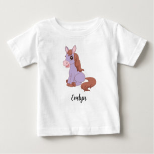 Personalised Kids Horse Girls Baby T-Shirt