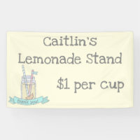Personalised Kids Lemonade Stand Banner