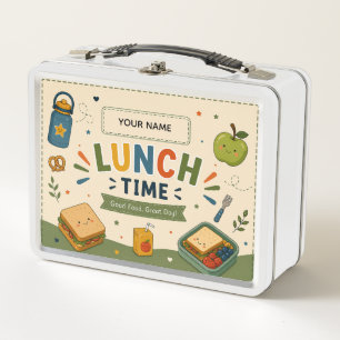 Personalised Kids Lunch Box Lunch Time