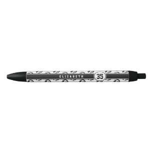 personalised kids name black grey volleyballs black ink pen