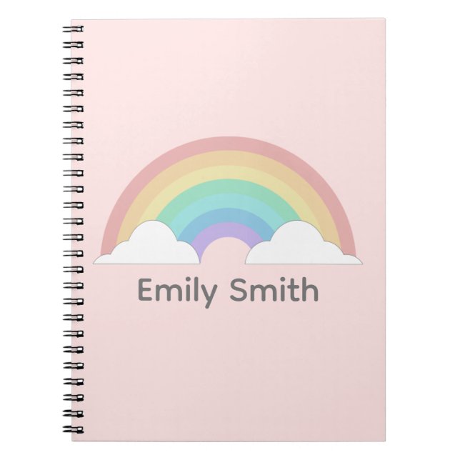 Personalised Kids Name Rainbow Notebook (Front)