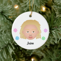 Personalised Kids Natural Hair Ceramic Ornament
