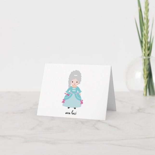 Personalised Kids Note Card-Marie Antoinette Card (Front)