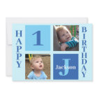 Personalised Kids Photo Cute Blue Happy Birthday
